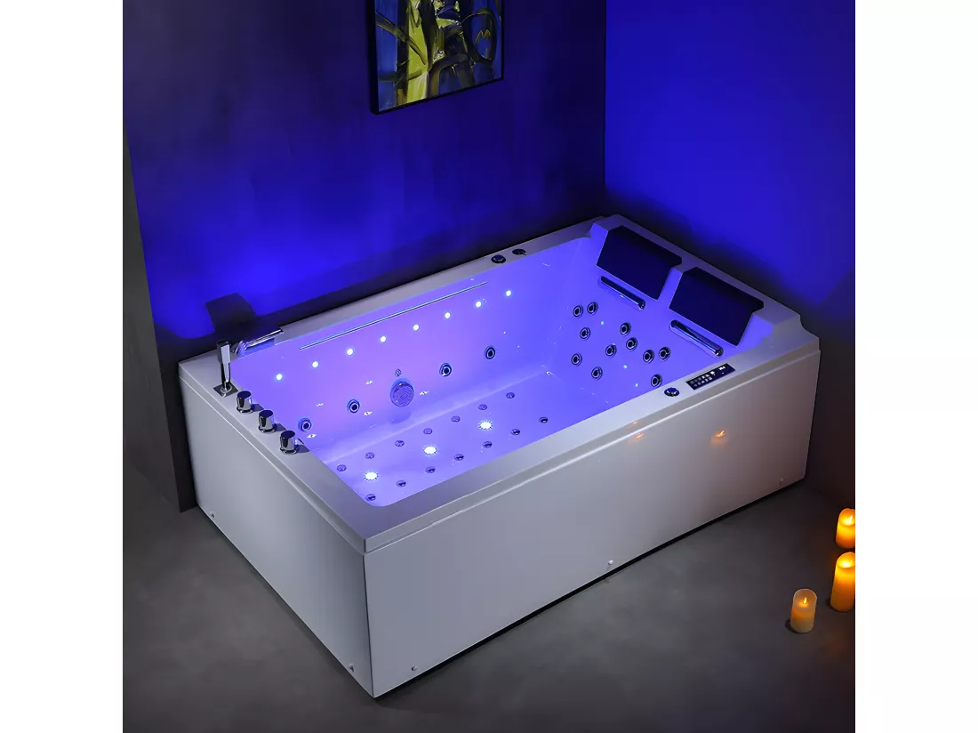 BAIGNOIRE BALNEO LORD DUO BLANC 2 PLACES ARCHIPEL® 185X120 - GAUCHE