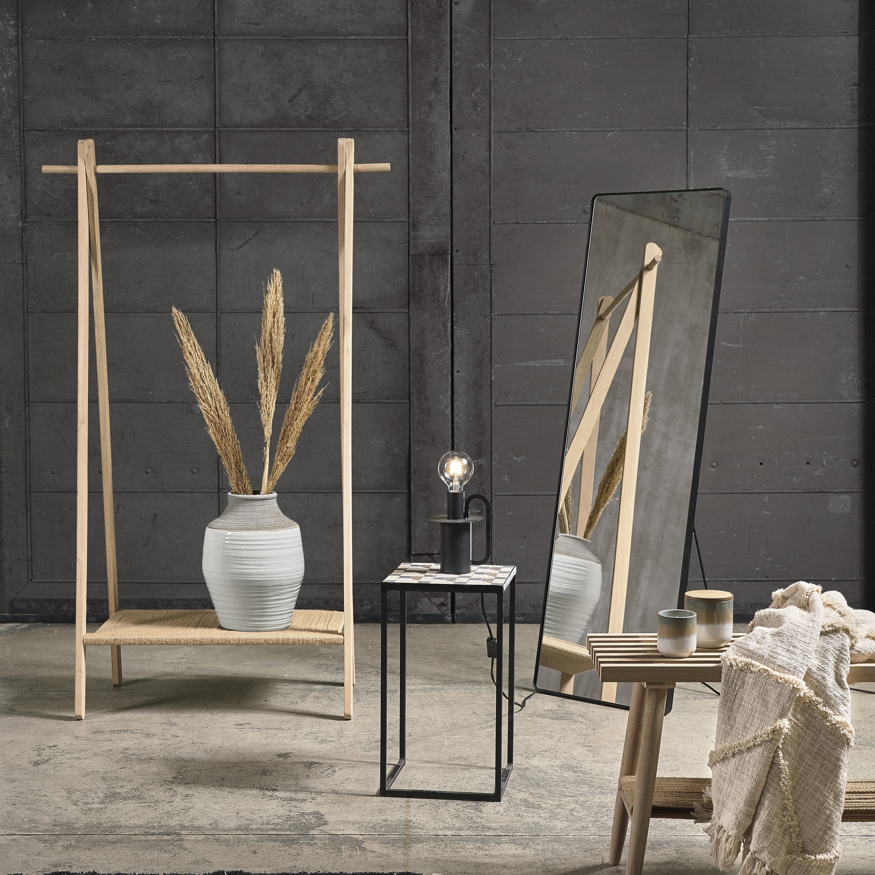 Villa Collection Verdal Spiegel 140 x 45 cm - Zwart