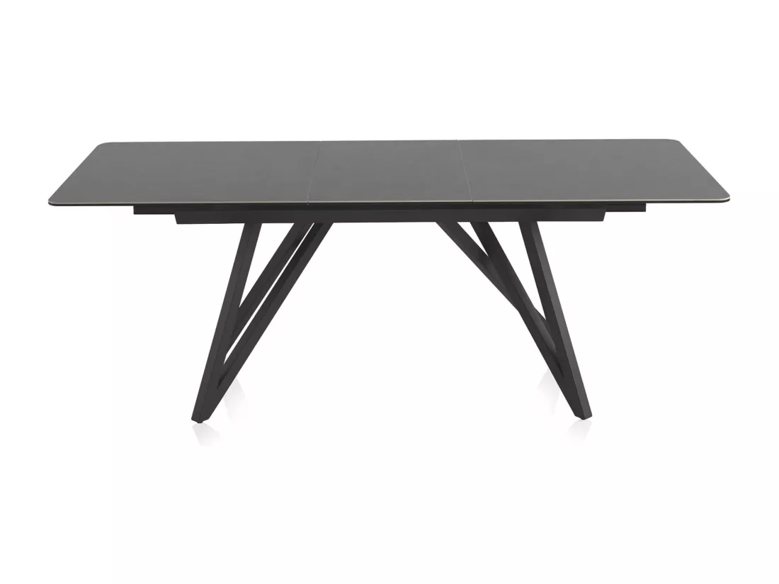 Table à rallonge en céramique grise avec pieds en métal 160/210x91
