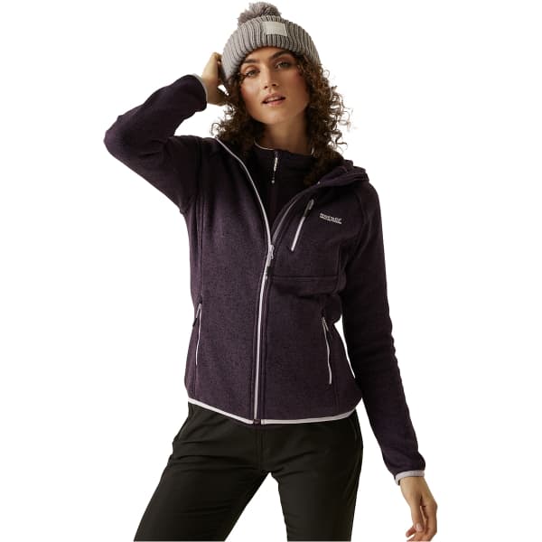 Veste polaire randonnée REGATTA HOODED NEWHILL W DEEP PLUM