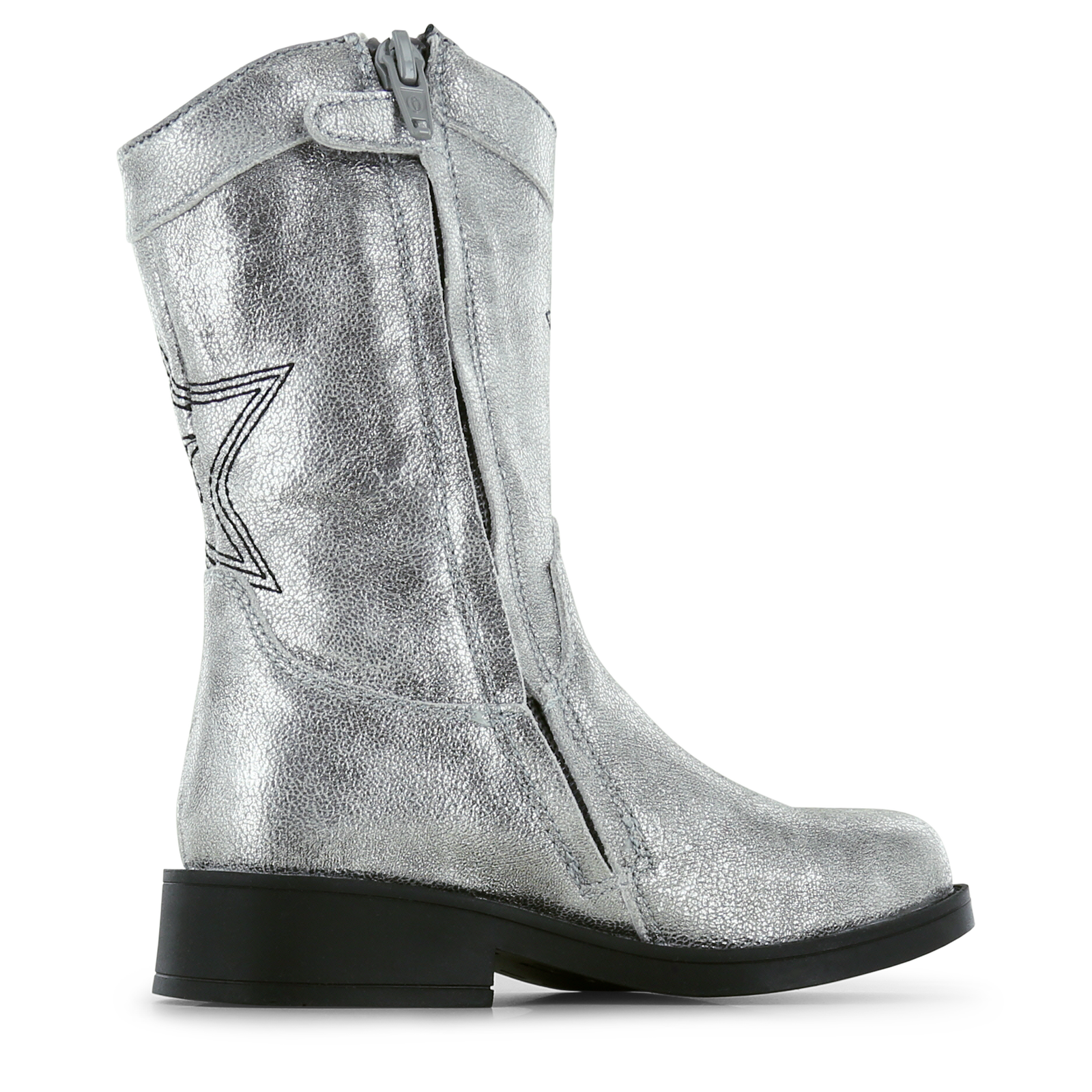 Shoesme silberne Westernstiefel mit Sternen