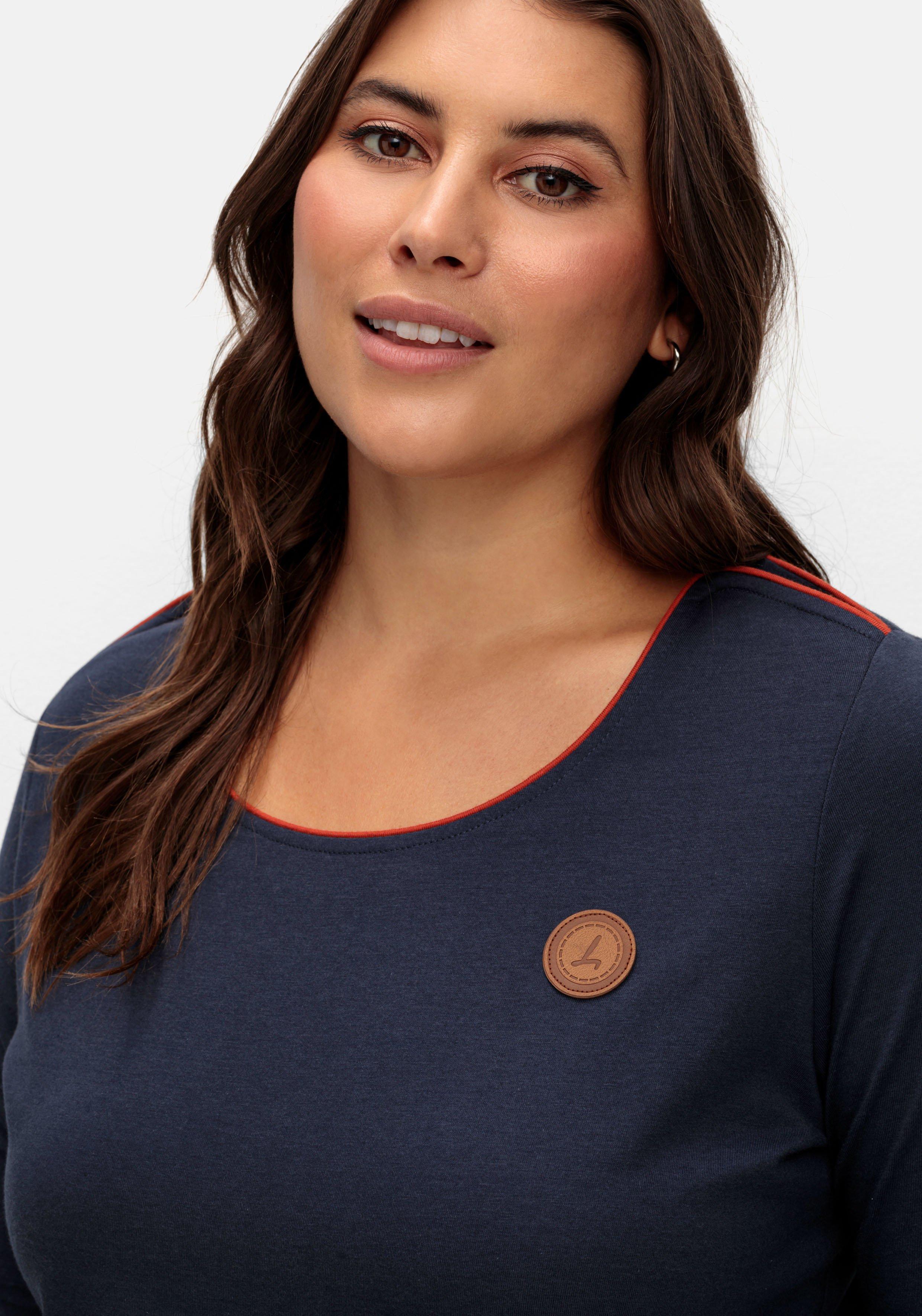 Langarmshirt mit Kontrastpaspeln