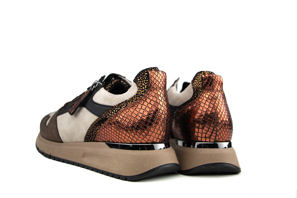 Gabor Sneaker Savanne Bronce Lizard Metal
