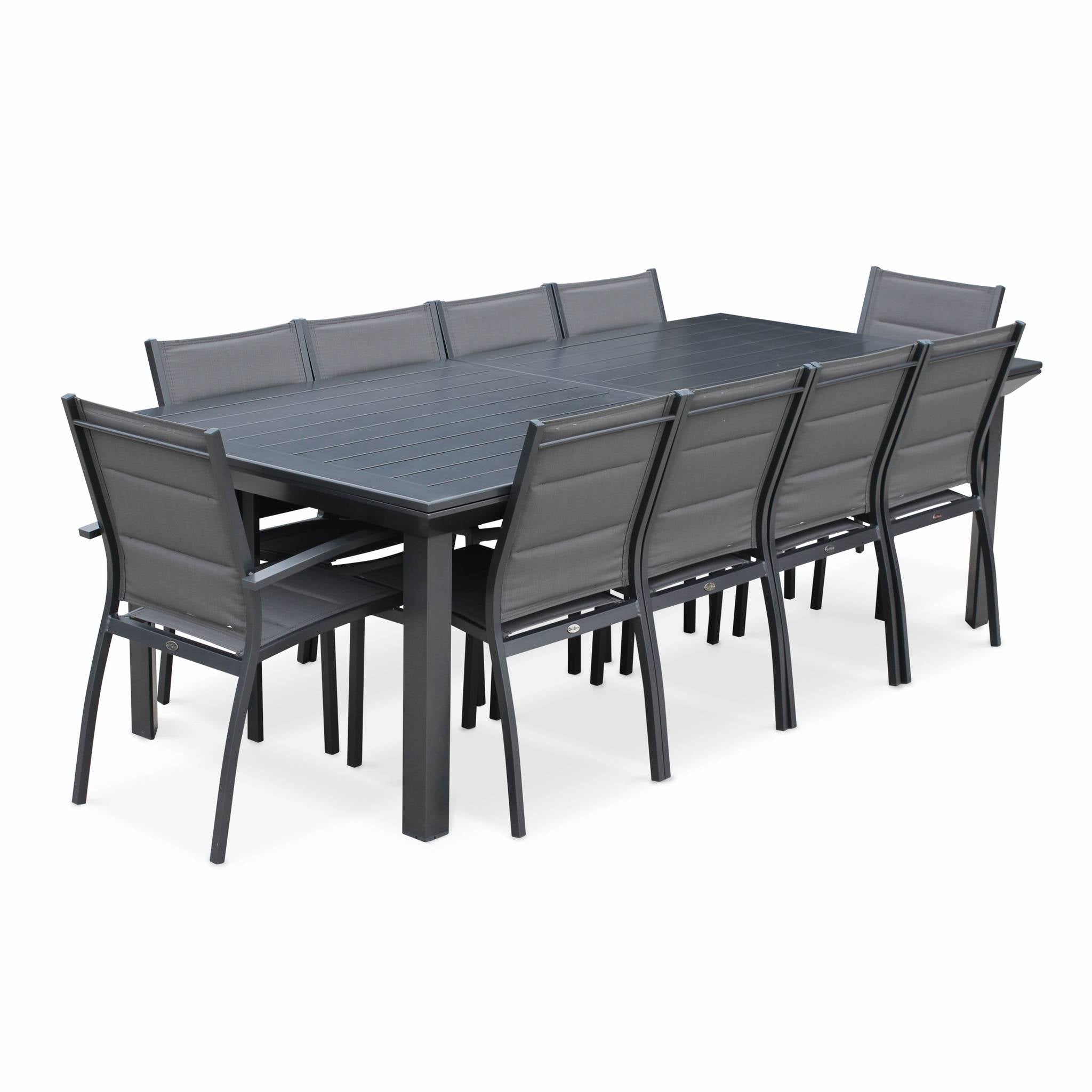 sweeek - Uitschuifbare aluminium tuinset 10 plaatsen