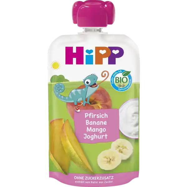 BIO Pfirsich Banane Mango mit Joghurt