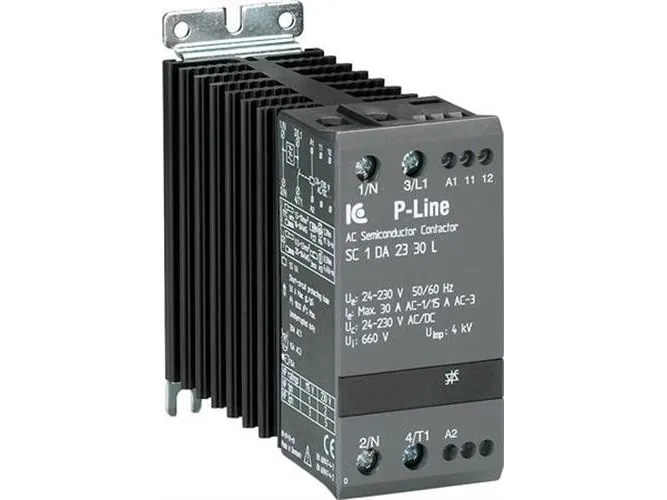 IC ELECTRONIC Elektronisk kontaktor,400V AC, 10A ved AC1, 3 faset,styrespænding 5-24V DC