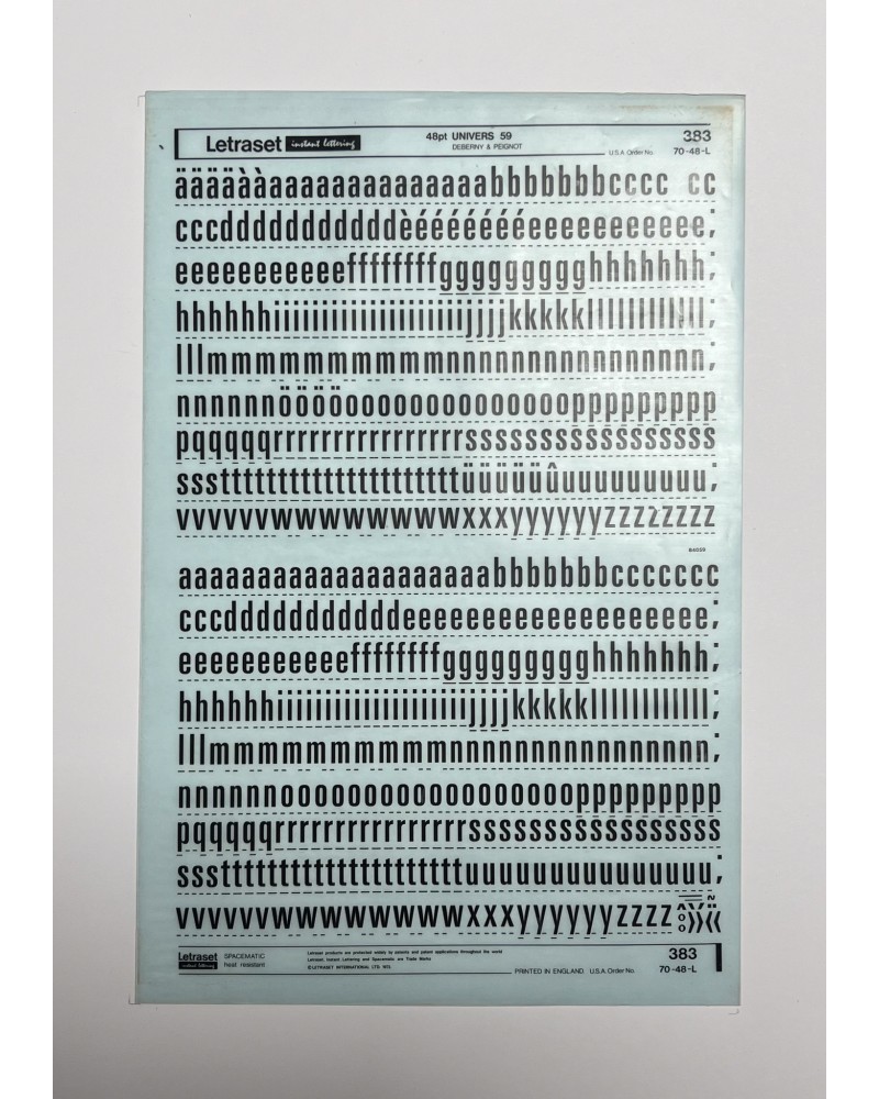 Letraset 383 - UNIVERS 59 -48pt