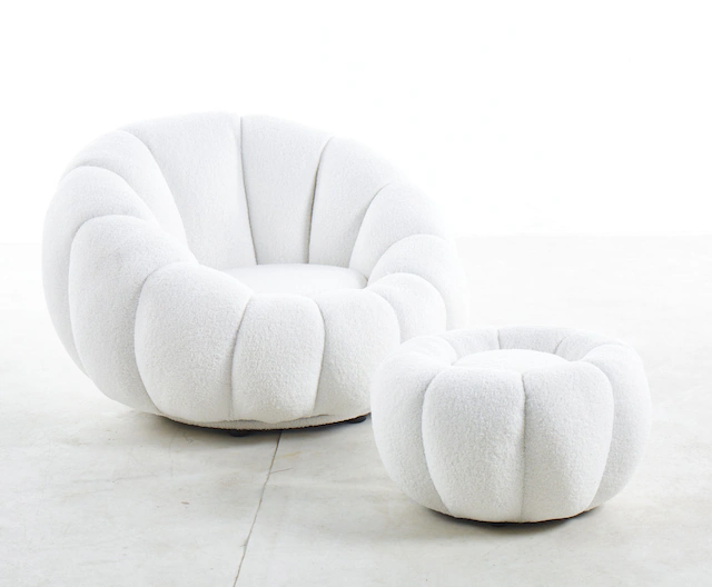 SalesFever Sessel »Bonn - Der elegante Sessel inkl. Hocker« Set, 2 Stk. tlg. Komfort-Set mit Drehhocker - 360° Freiheit erleben