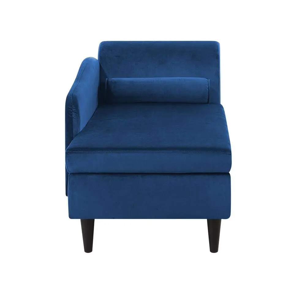 LUIRO - Chaise longue - Blauw - Rechterzijde - Fluweel