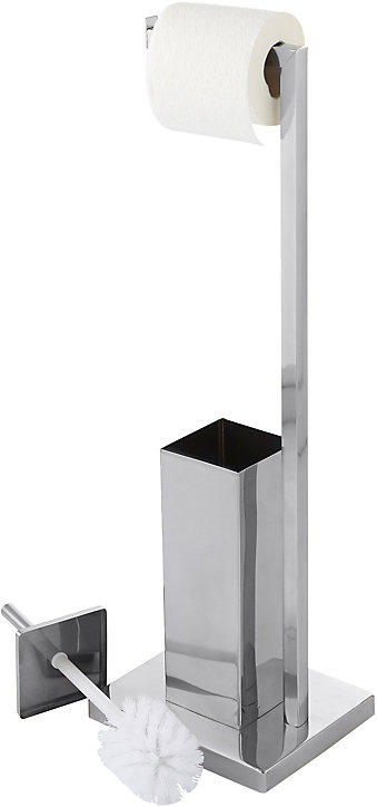 Serviteur WC GoodHome Kotra en inox l.22,4 x P.18 x H.69,5 cm