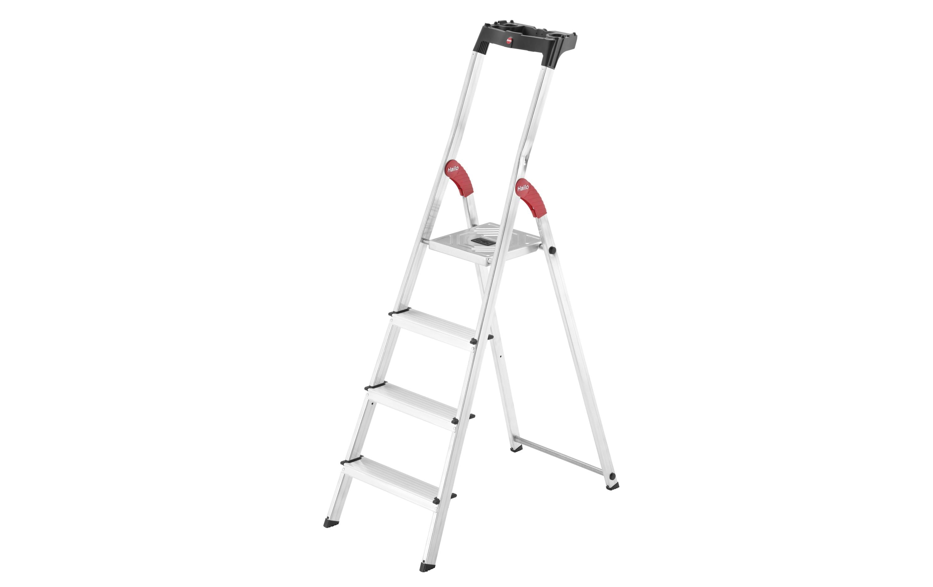 Stehleiter L60 4 StufenDie praktische Alu-Sicherheits-Haushaltsleiter