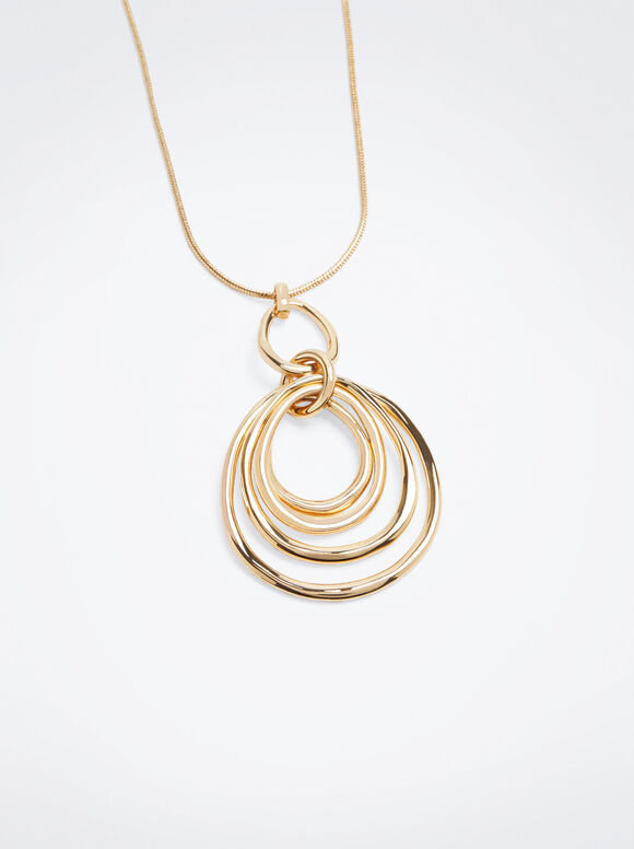 Colar dourado com pingente - Dourado