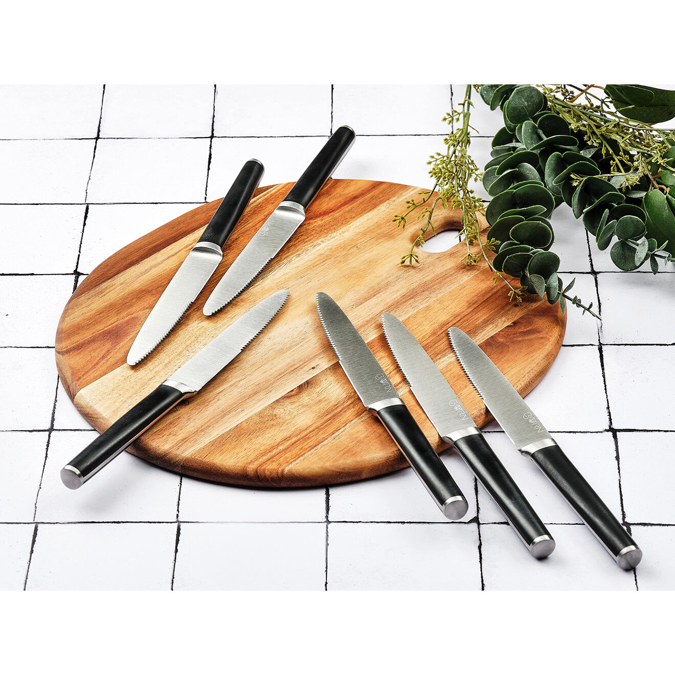 Bjorn 6 Couteaux à steak Jona inox mat - 24x2x1 cm