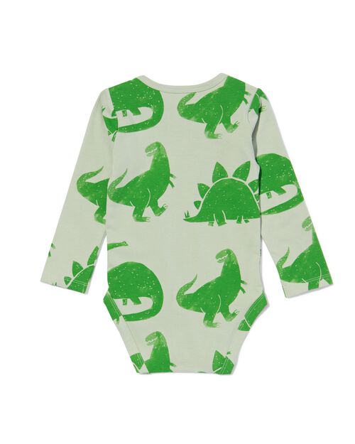 body coton bio extensible avec dino vert