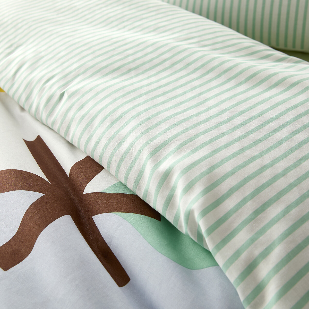 LA REDOUTE INTERIEURS<br>Conjunto de cama 50% algodão reciclado, fronha retangular.Olias