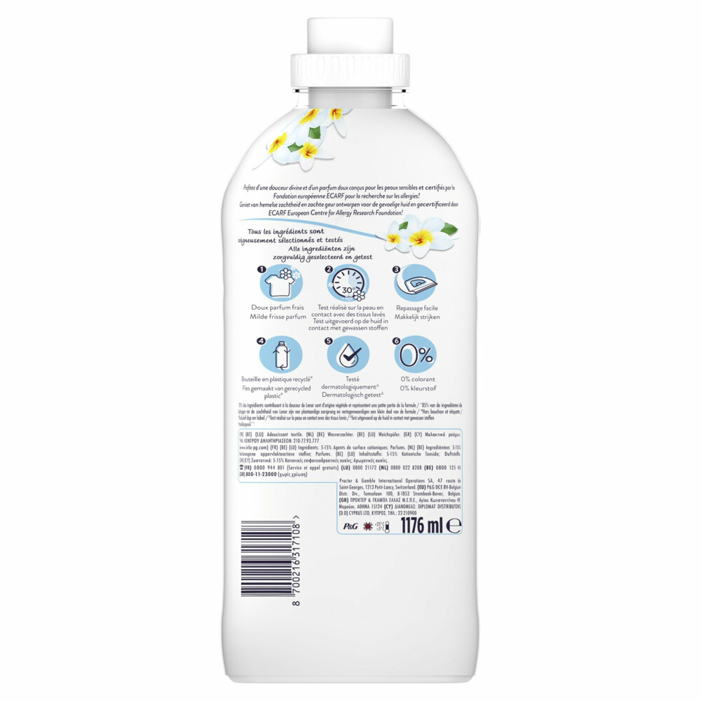 8x Lenor Wasverzachter Sensitive 56 Wasbeurten1176 ml