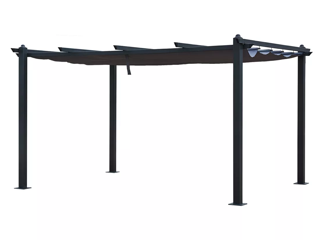 Pergola 4x3m auto-portée avec toile rétractable NILA