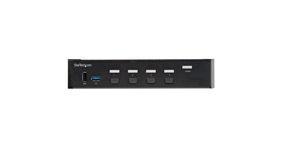 Startech4 Port Single Monitor KVM HDMI Switch kvm-switch  (Zwart, 4K 60Hz Ultra HD HDR, HDMI, USB 3.0)