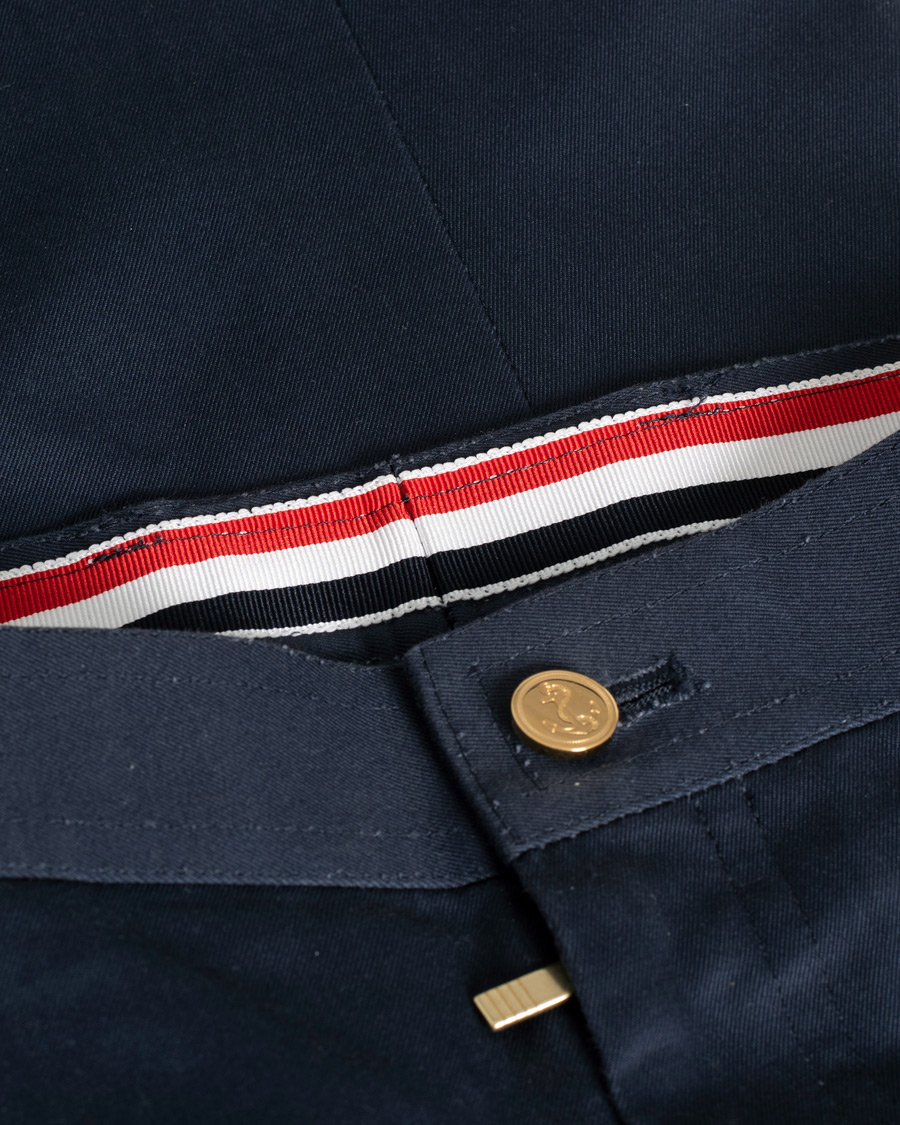 Thom Browne Unconstructed Cotton Twill Chinos Navy