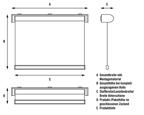 Lichtblick klemrolgordijn, geen boren nodig, Thermo Rocket-design, 45x150 cm, inclusief klembeugels