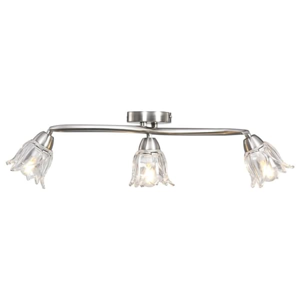 vidaXL Taklampe gjennomsiktige glasskjermer for 3 E14 lyspærer tulipan