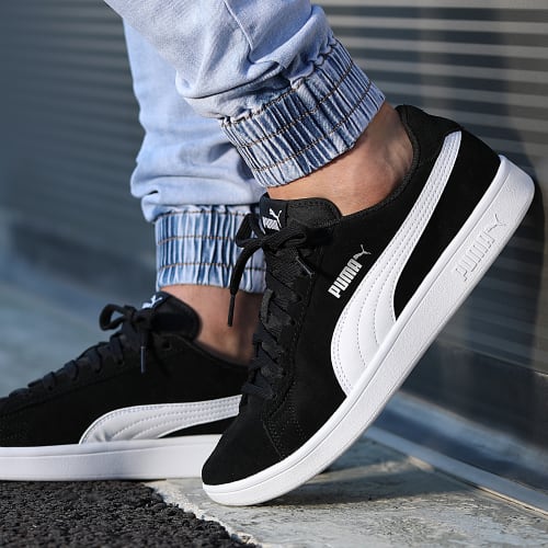 Baskets Smash V2 364989 01 Black Puma White Puma Silver