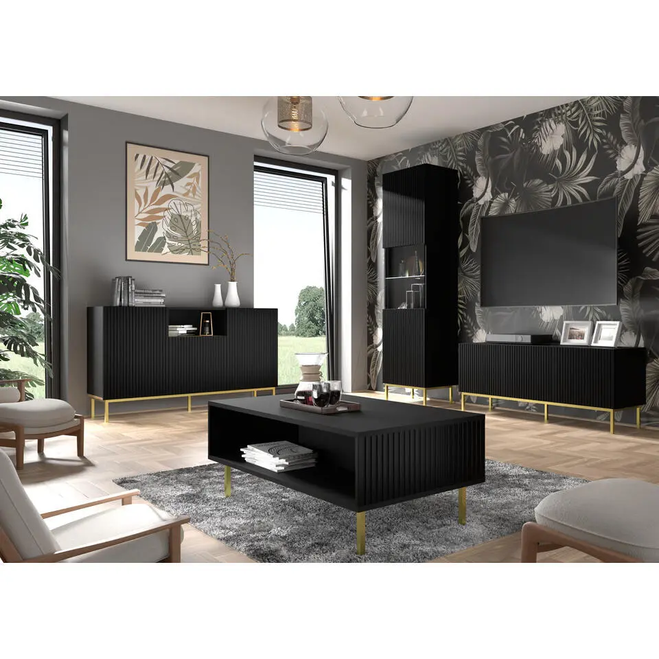 Ravenna B dressoir ladekast 150 2D3S gefreesd MDF folie mat