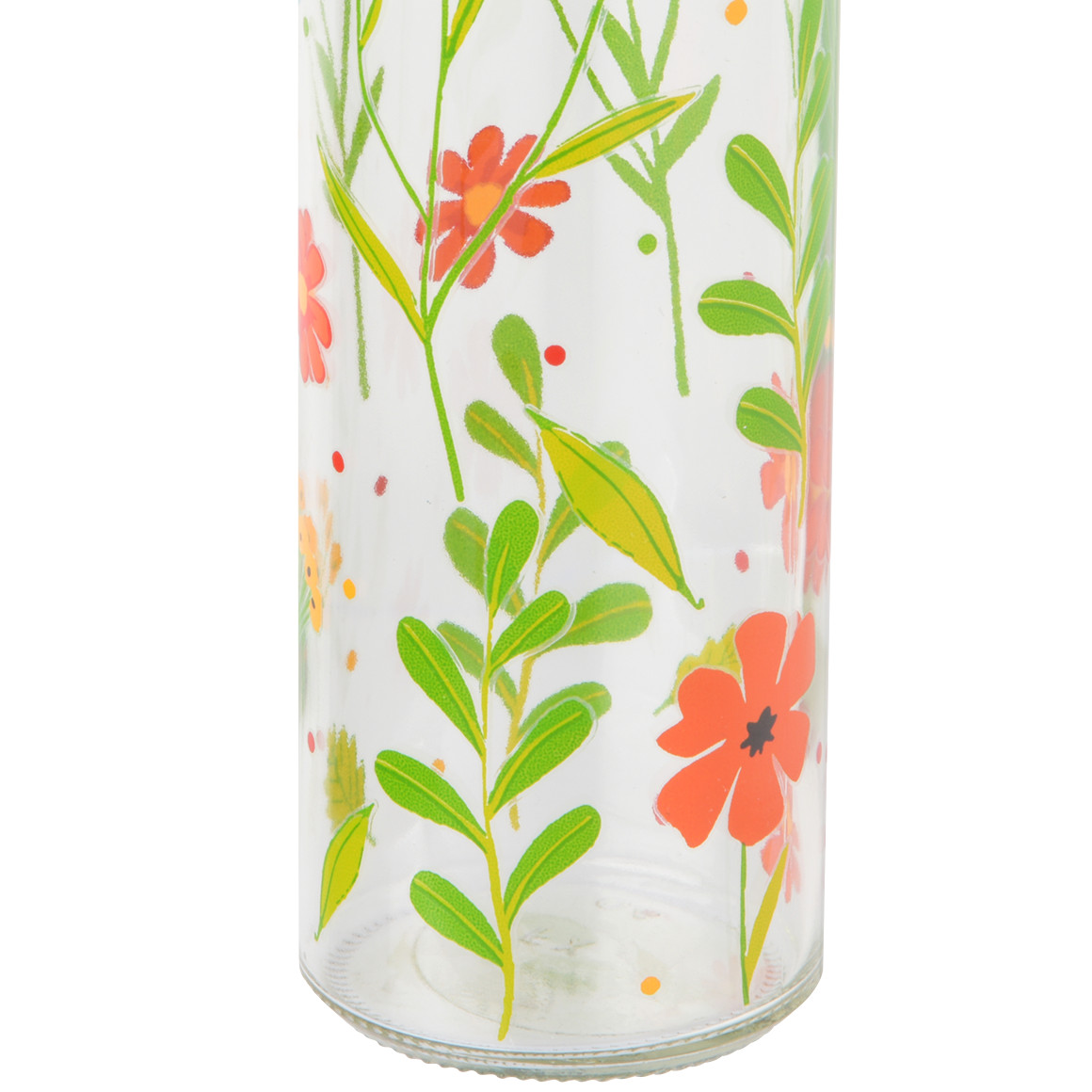 Trinkflasche aus Glas glasklar / braun