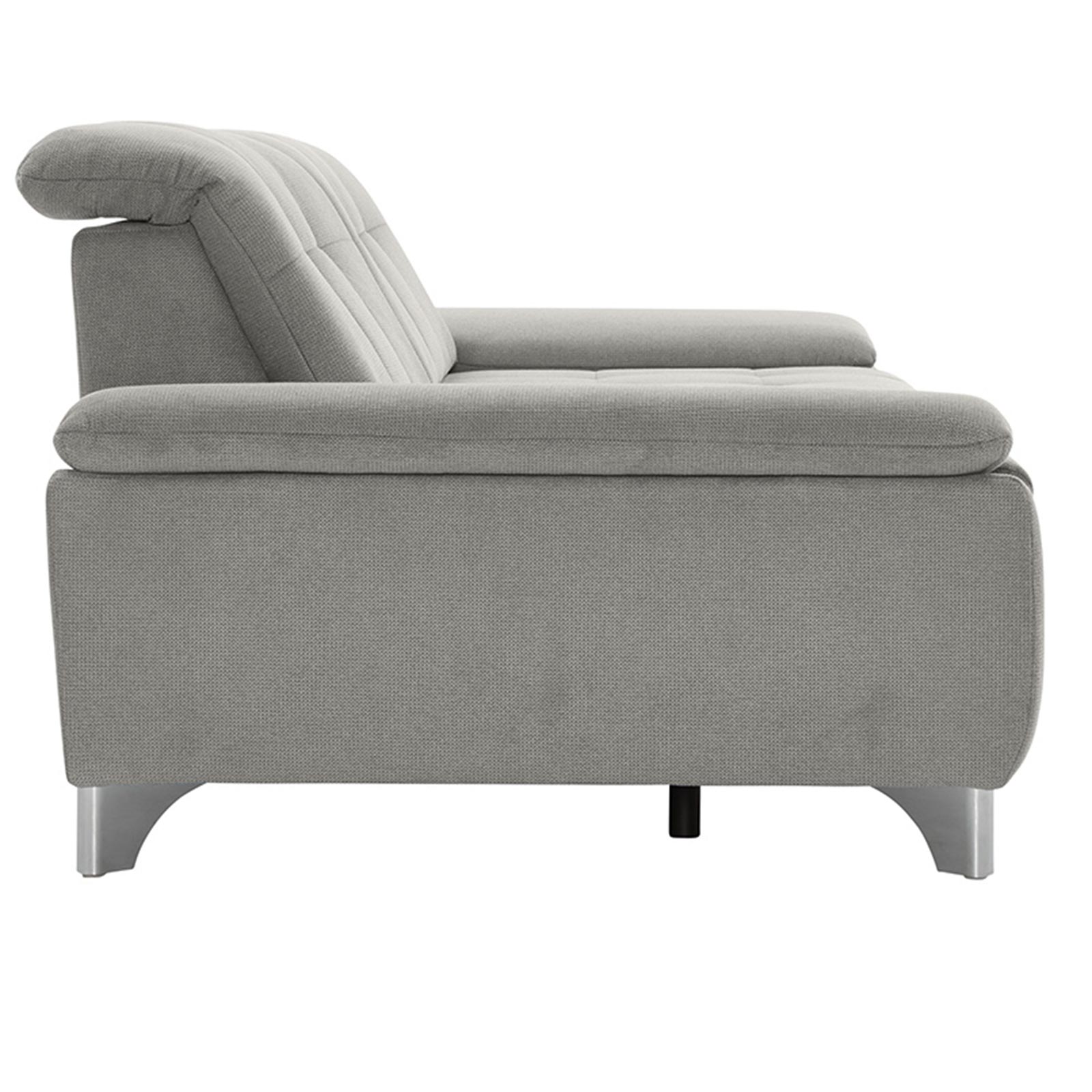 polsterpower 3-Sitzer-Sofa - Belle silver - Basismodell