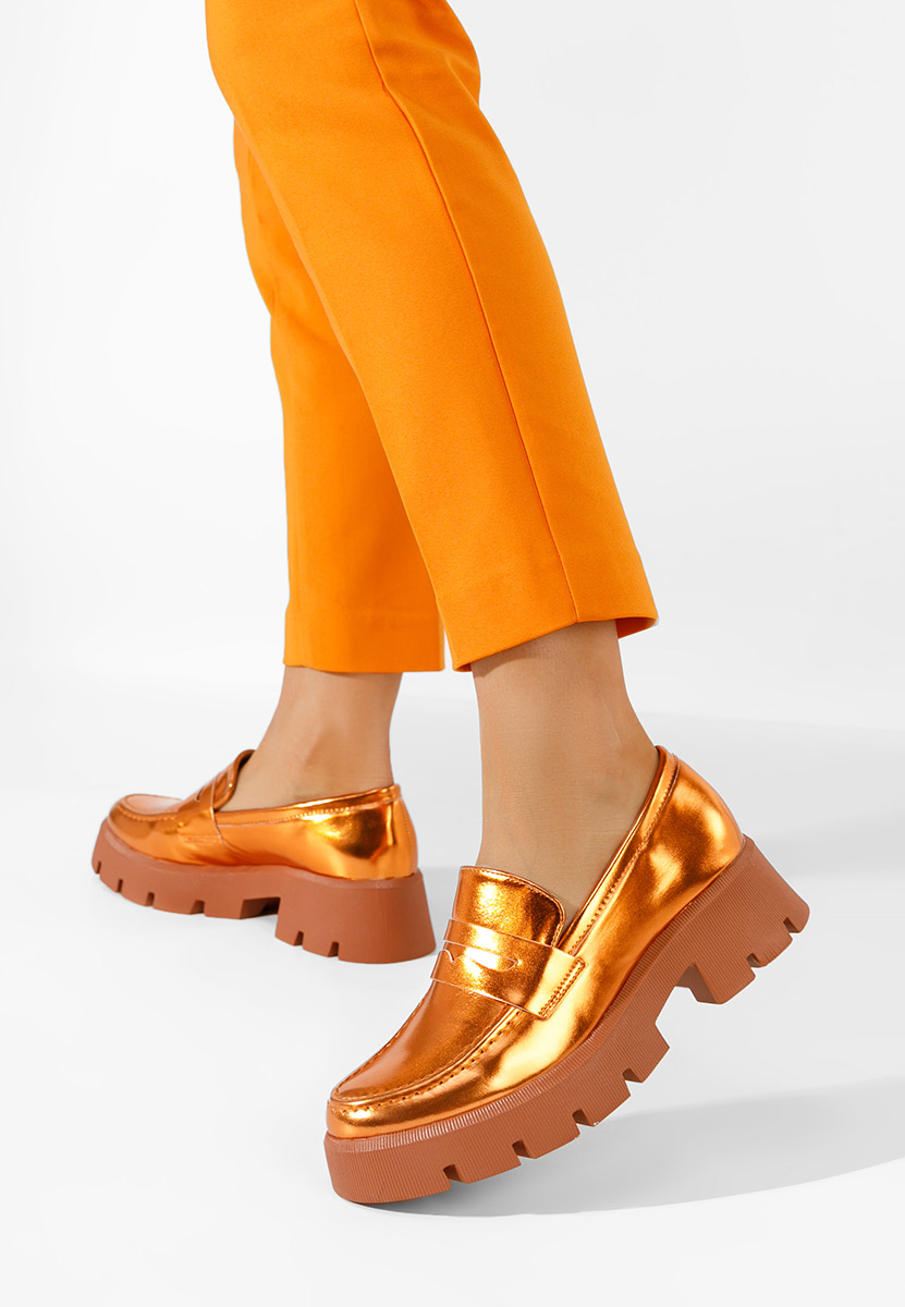 Mocassins à semelle épaisse orange Azienda