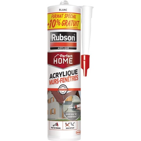 Mastic murs et fenêtres blanc cartouche 280+10%gratuit