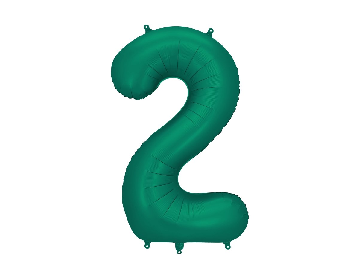 2 Jaar Cijfer Ballon Groen Leeg 86cm