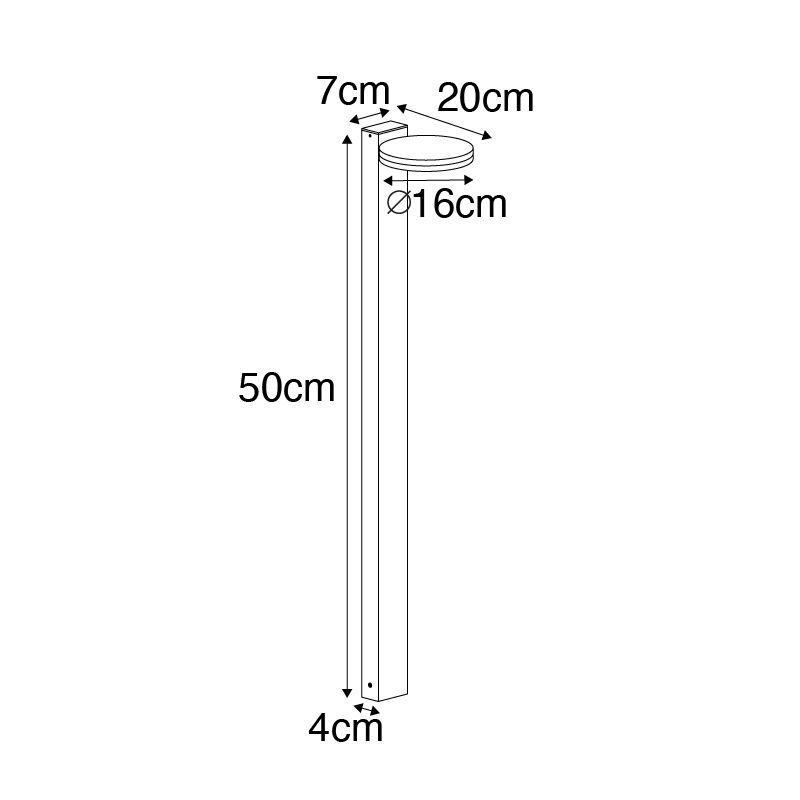 Moderne staande buitenlamp zwart 80 cm incl. LED IP44 - Esmee