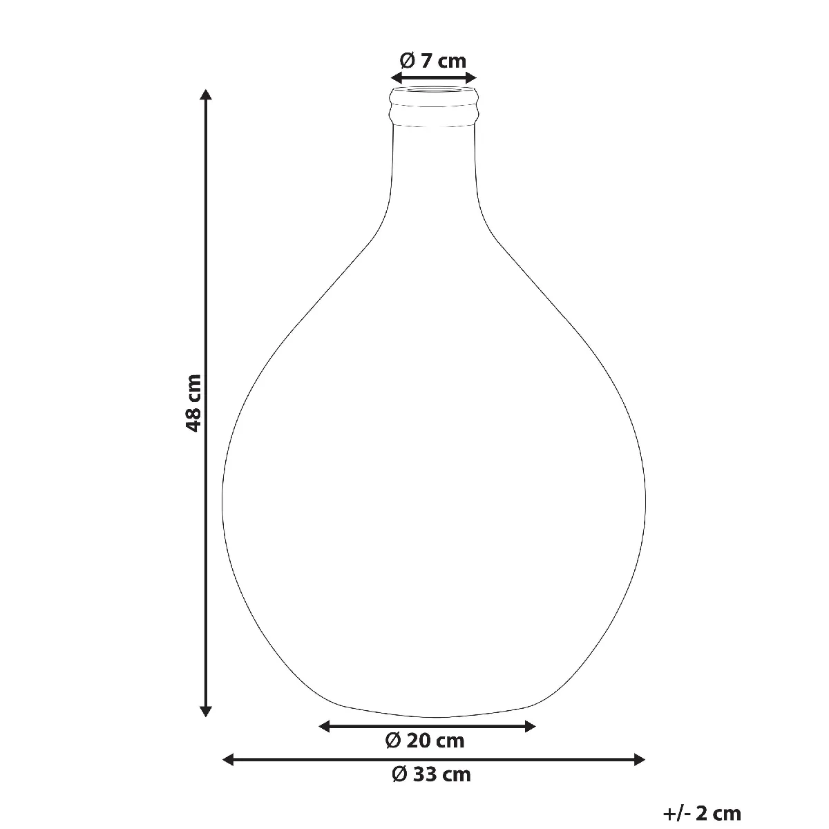 Beliani Vase Chatni - Verre Marron Doré 48 cm
