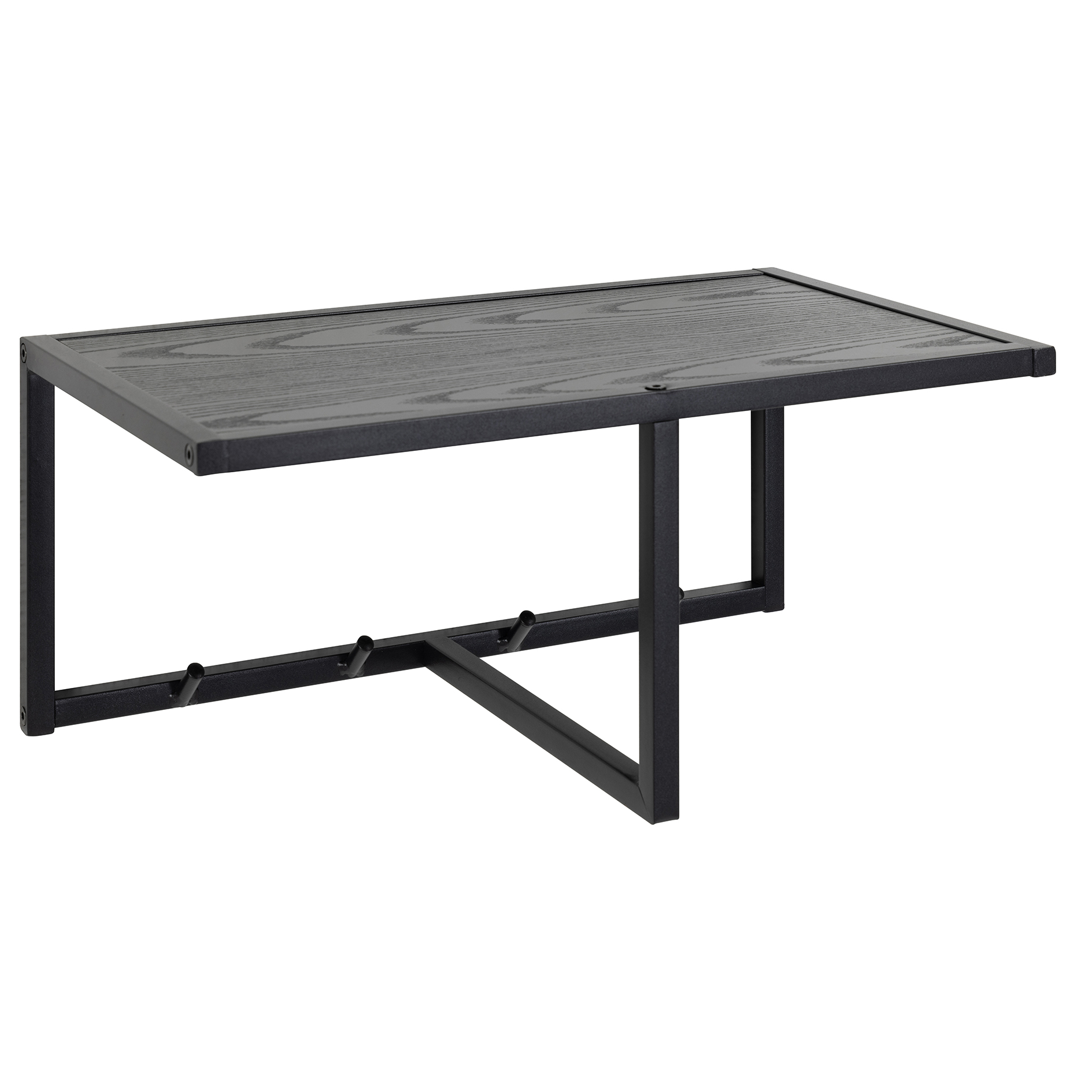 Kleiderhakenbrett SEAFORD - Esche - schwarz matt - 50 cm