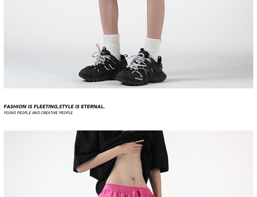 AXEN - Bermudashorts met trekkoord en letters