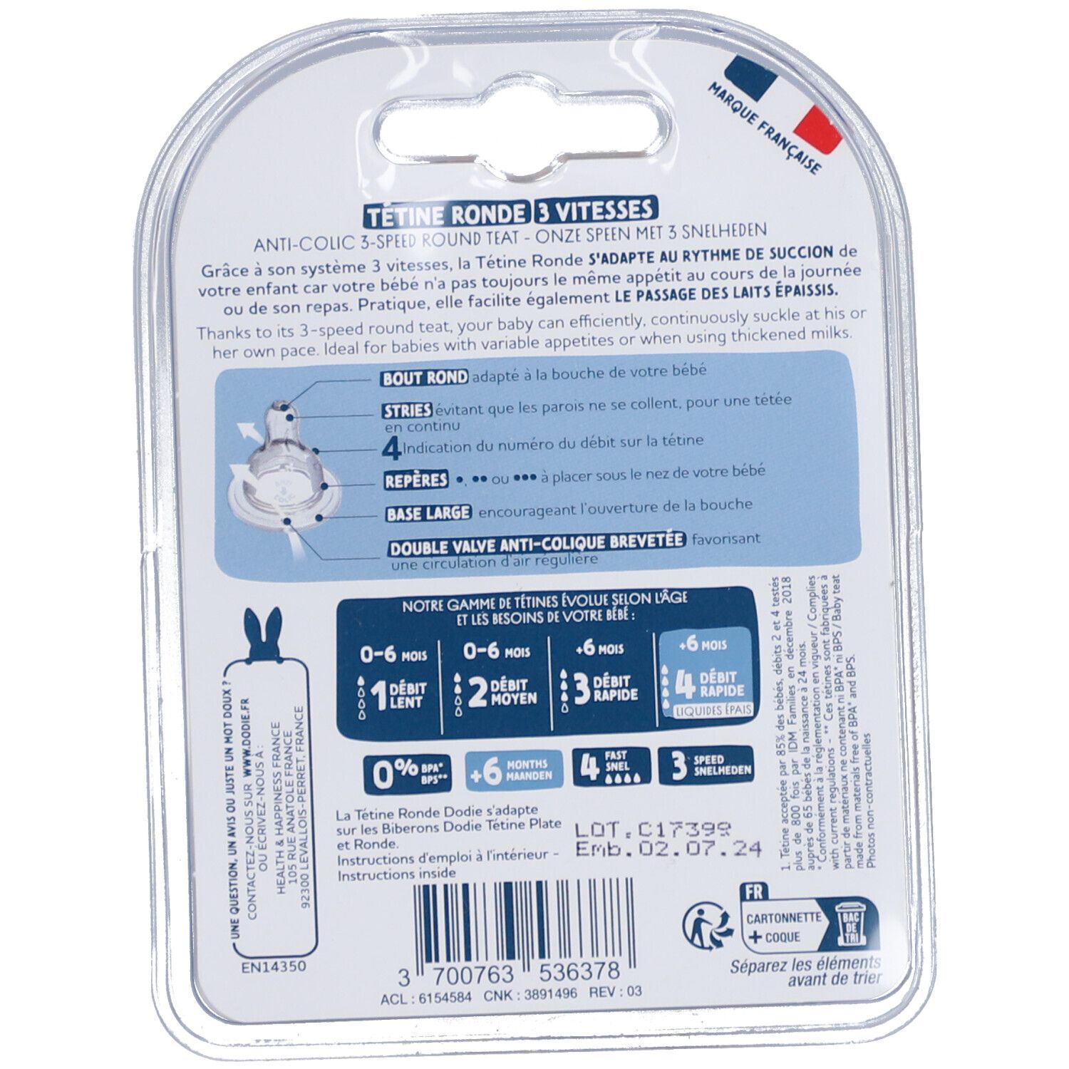 dodie® Anti-Kolik Flaschensauger Initiation+ ab 6 Monate