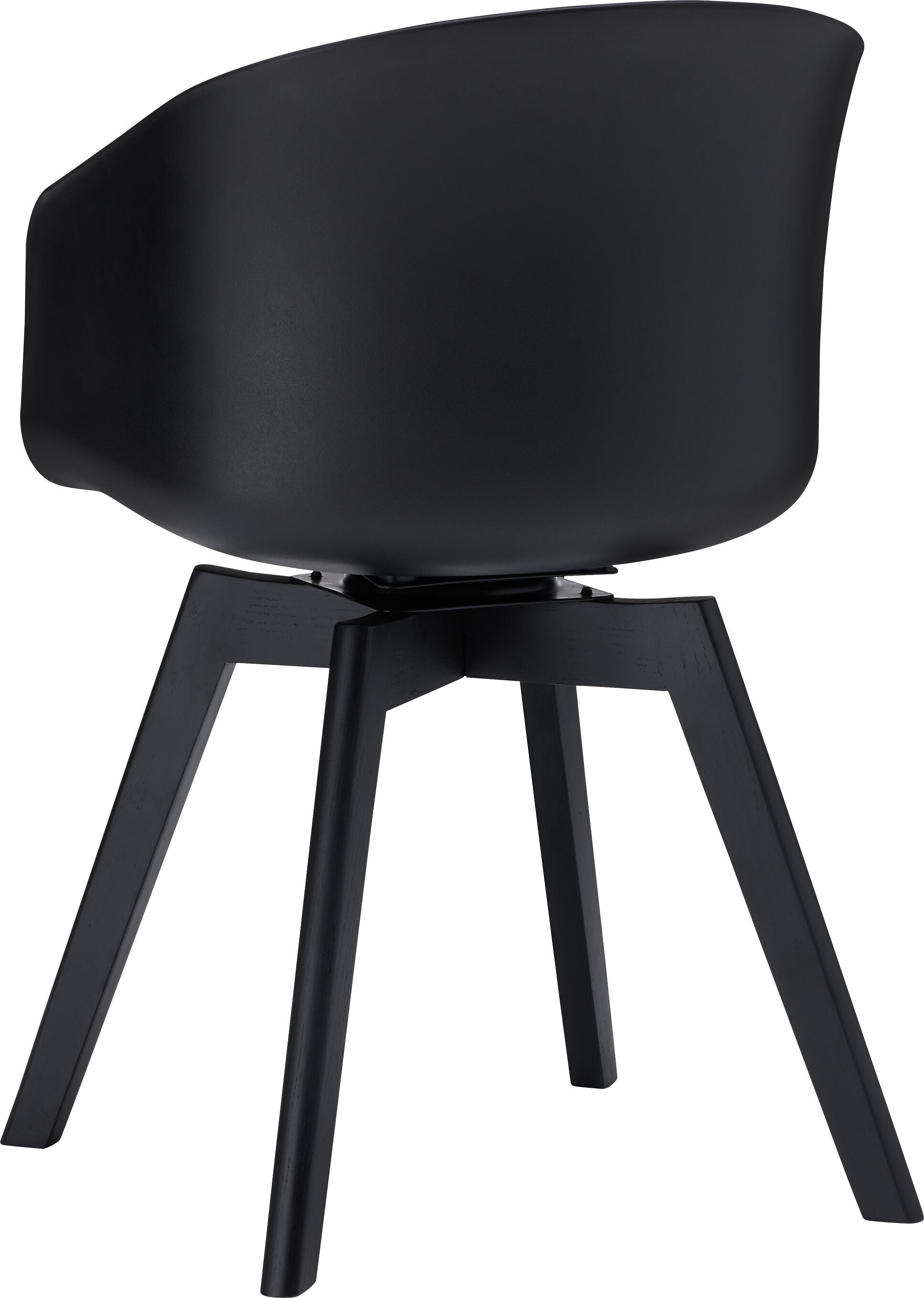 GIANNI m.AL Kunst. schwa, Drehfuss schwa - Schwarz / B: 52.0 cm x T: 55.0 cm x H: 83.5 cm