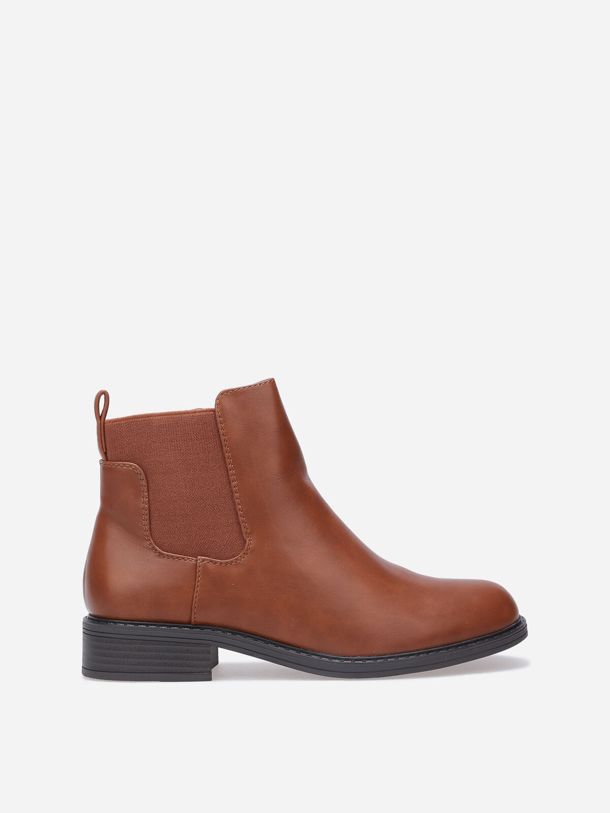 Bottines chelsea à bout rond- Marron