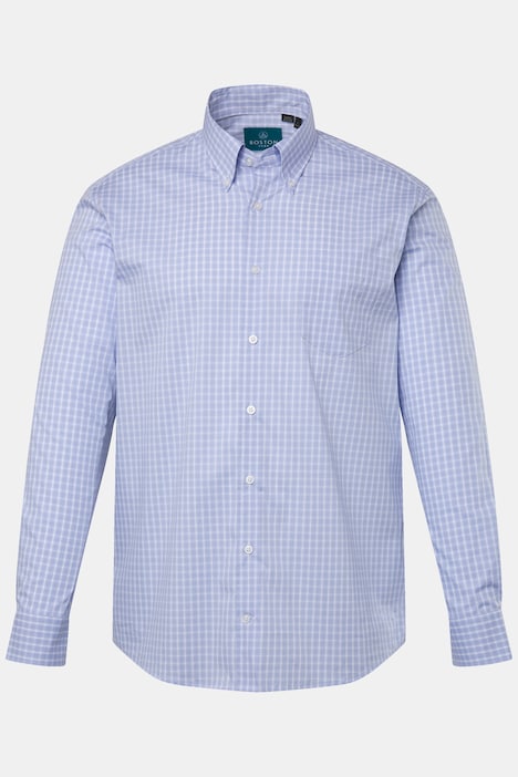 Boston Park Karo-Businesshemd, Langarm, Buttondown-Kragen, Comfort Fit, bis 8 XL