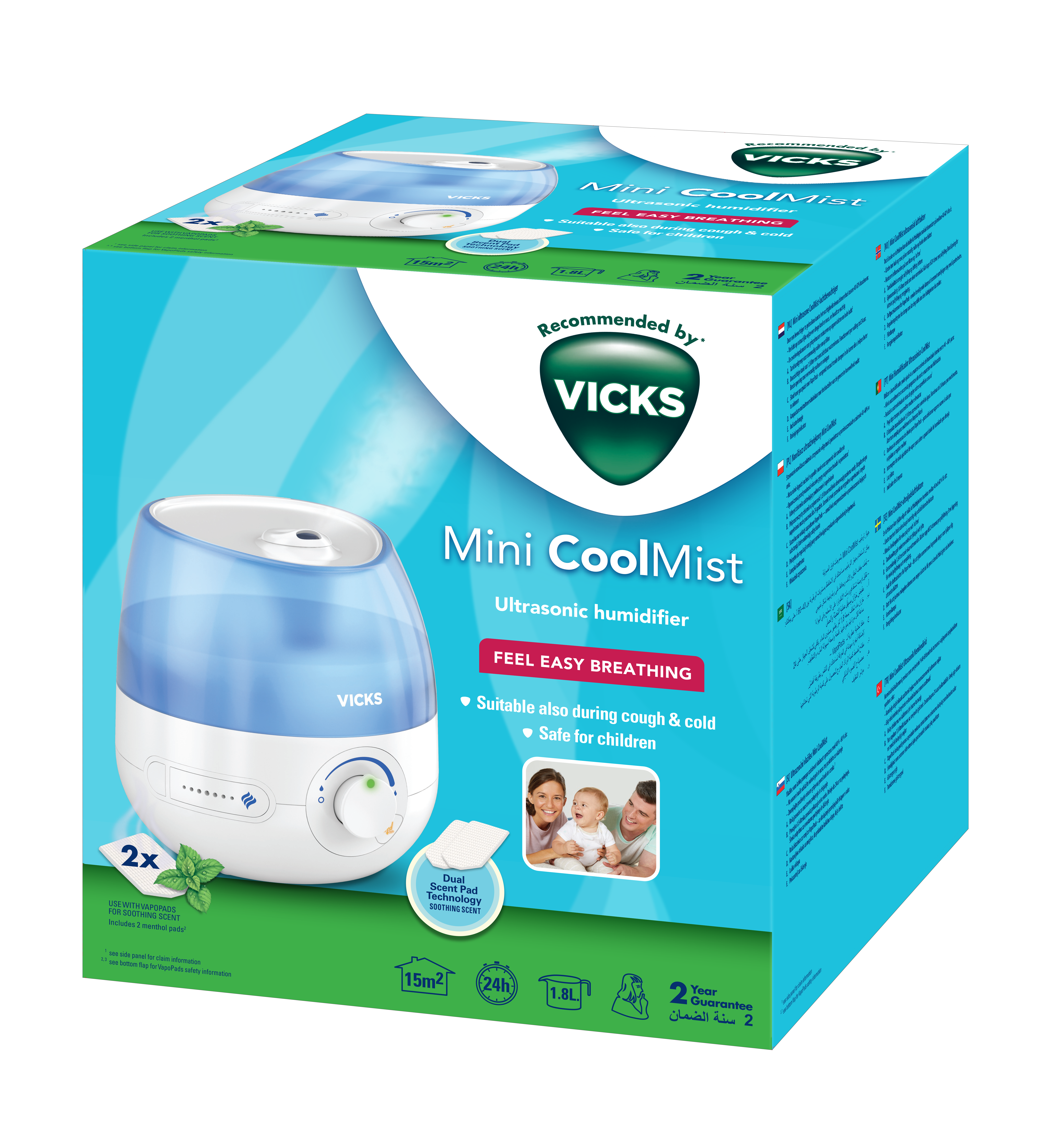 Vicks Mini Kaltluft Ultraschall-Luftbefeuchter VUL525E 1 Stk