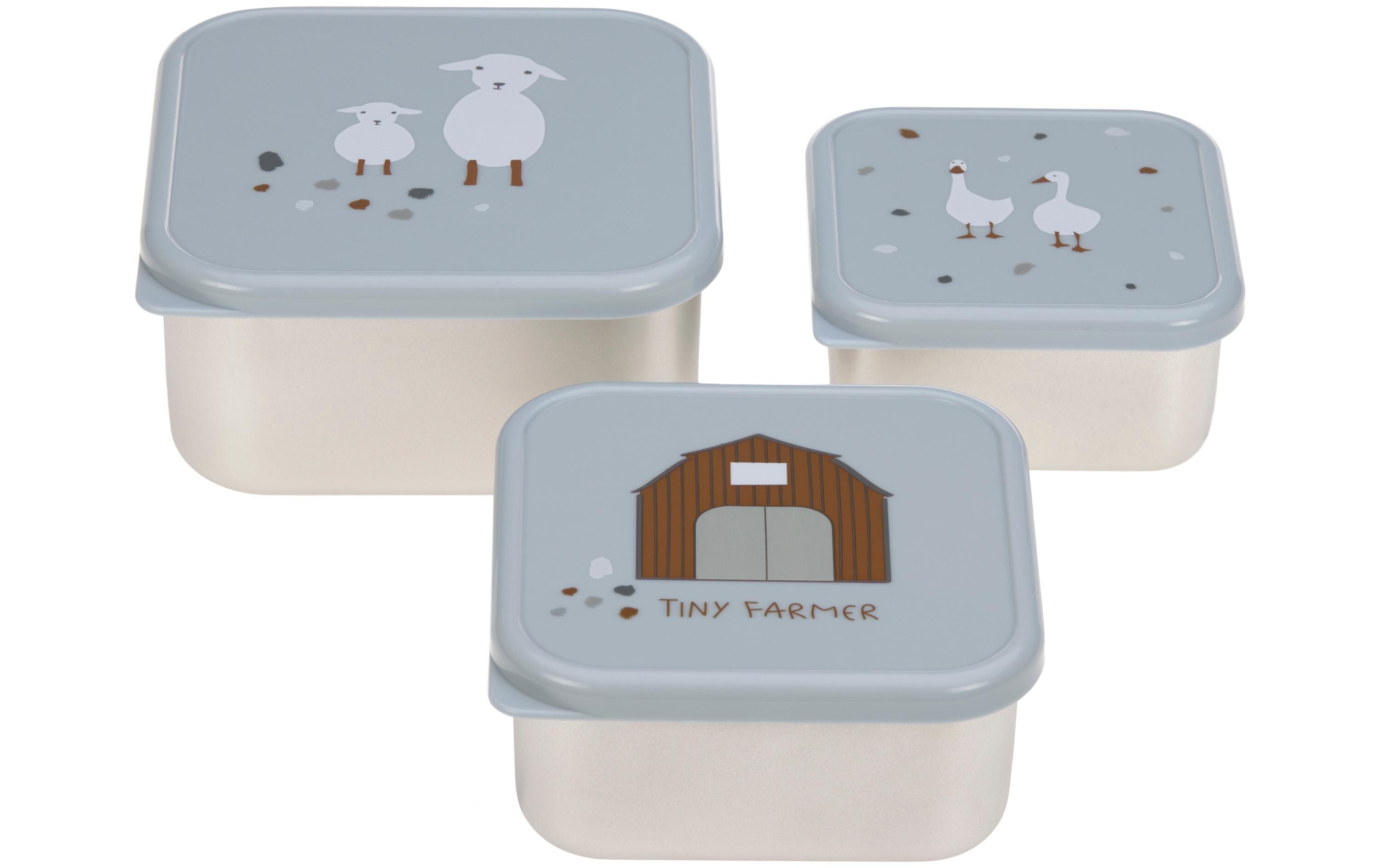 Lunchbox 3er Set Tiny Farmer Sheep/Goose BlueSnackboxen-Set