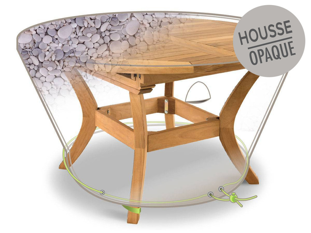 Housse de protection cover print galets pour table de jardin ronde - ø 120 x 50