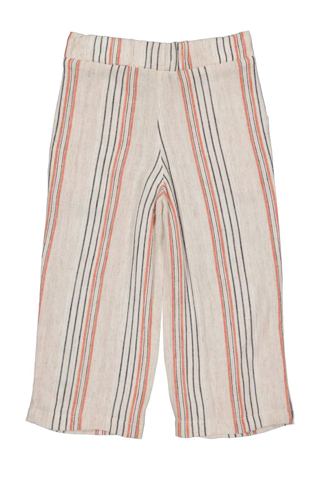 LEVV gestreepte regular fit broek MURIELL ecru/blauw/oranje