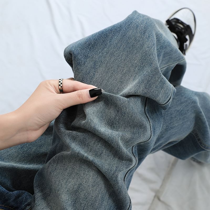 Denimot - High Waist Washed Wide Leg Jeans (diverse designs)