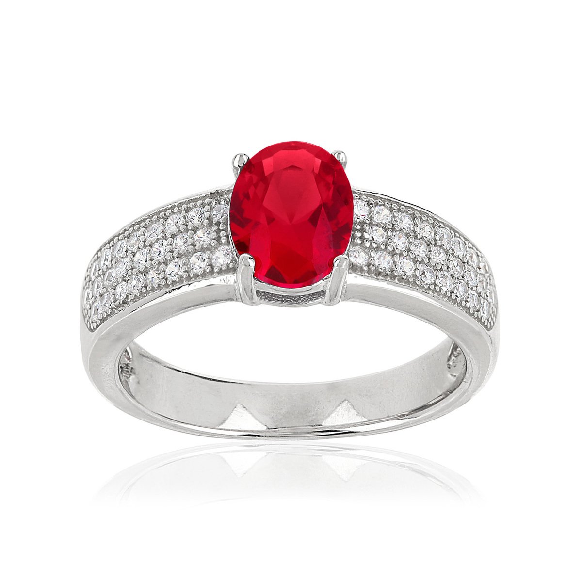 Bague argent 925 zirconias rouge et blancs