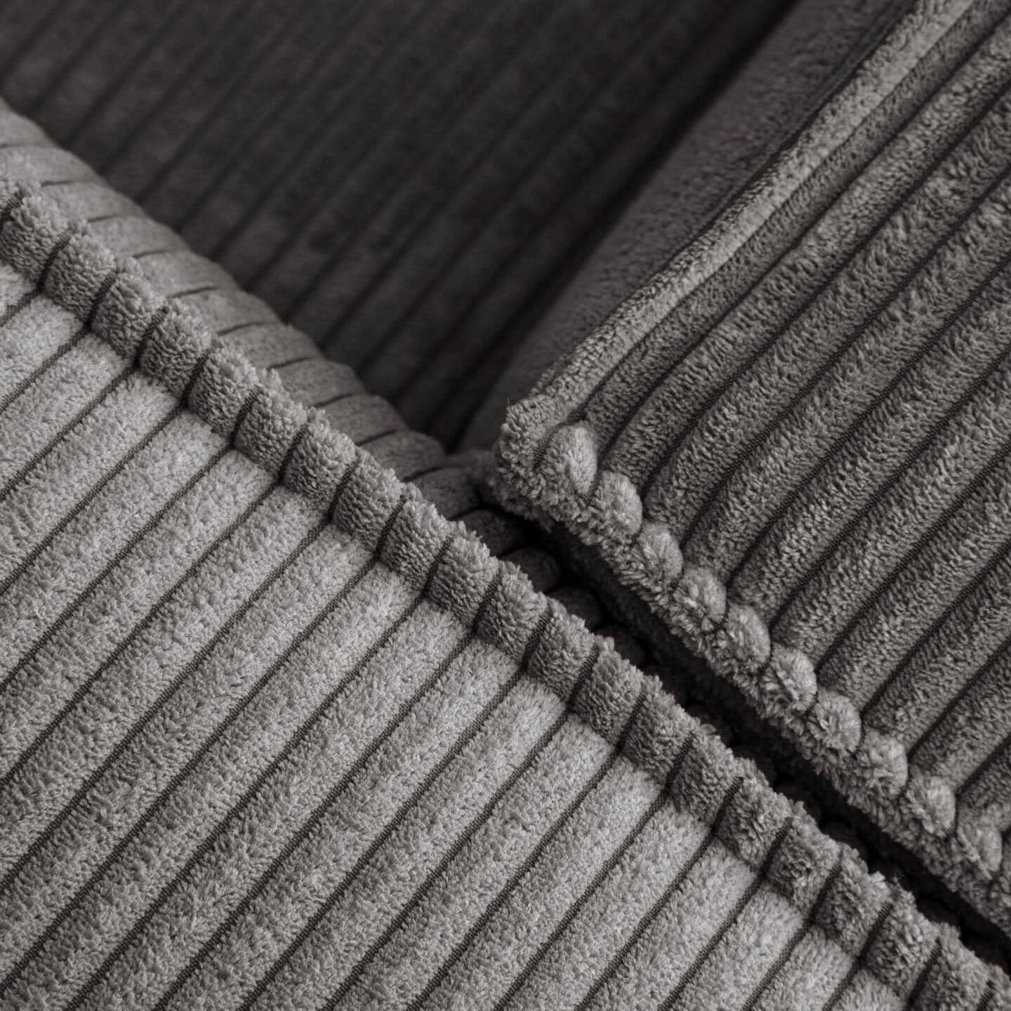 Kave Home Sofa 2-Sitzer BLOK Cord grau