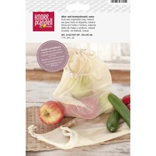 Sac en coton pour fruits et légumes, naturel