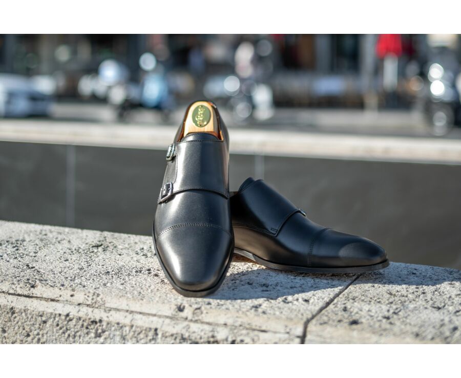 Chaussures homme double boucle Noir - CHEDDINGTON