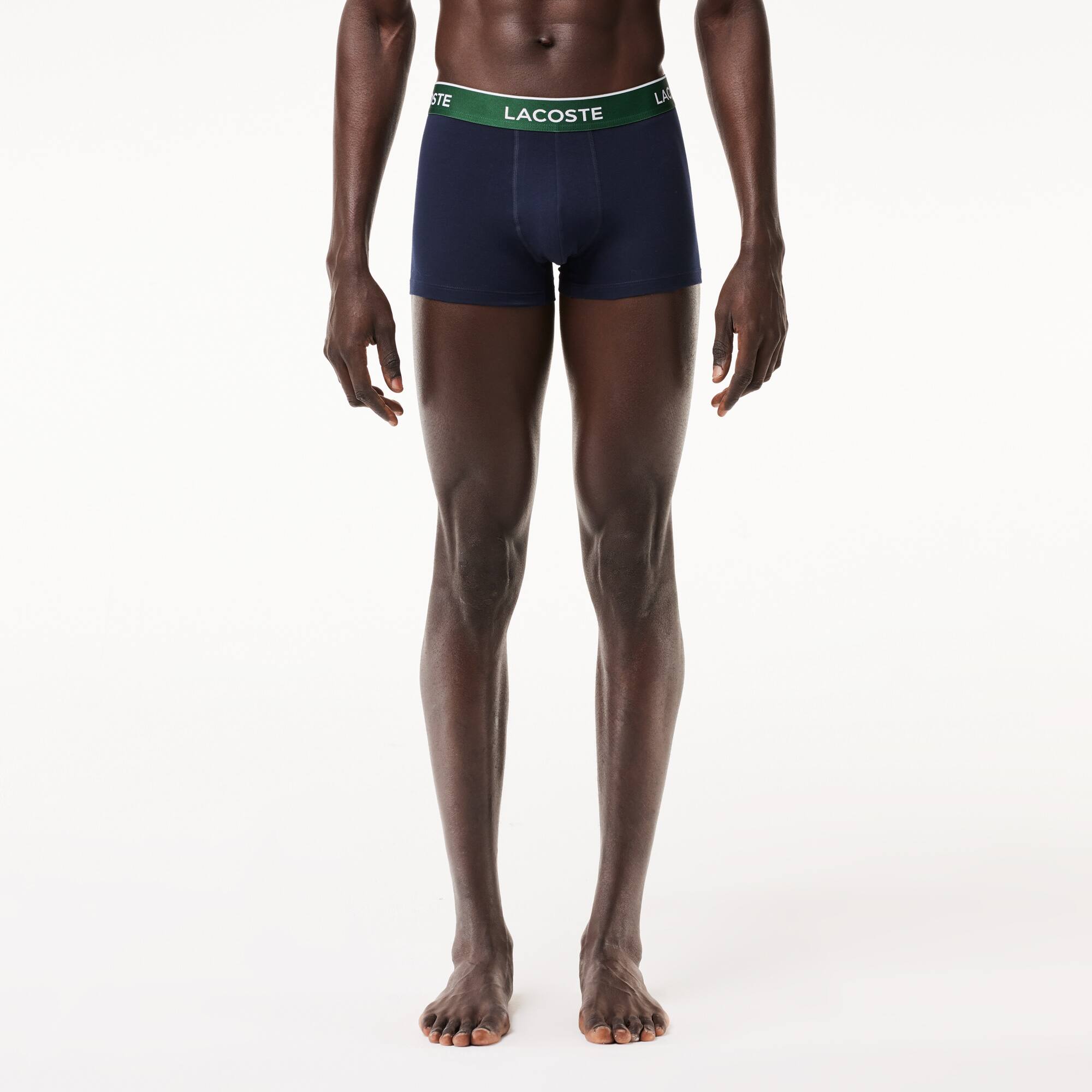 3er-Pack Boxershorts in navy mit Kontrast-Bund Unterwasche - Blau - Lacoste - Herren
